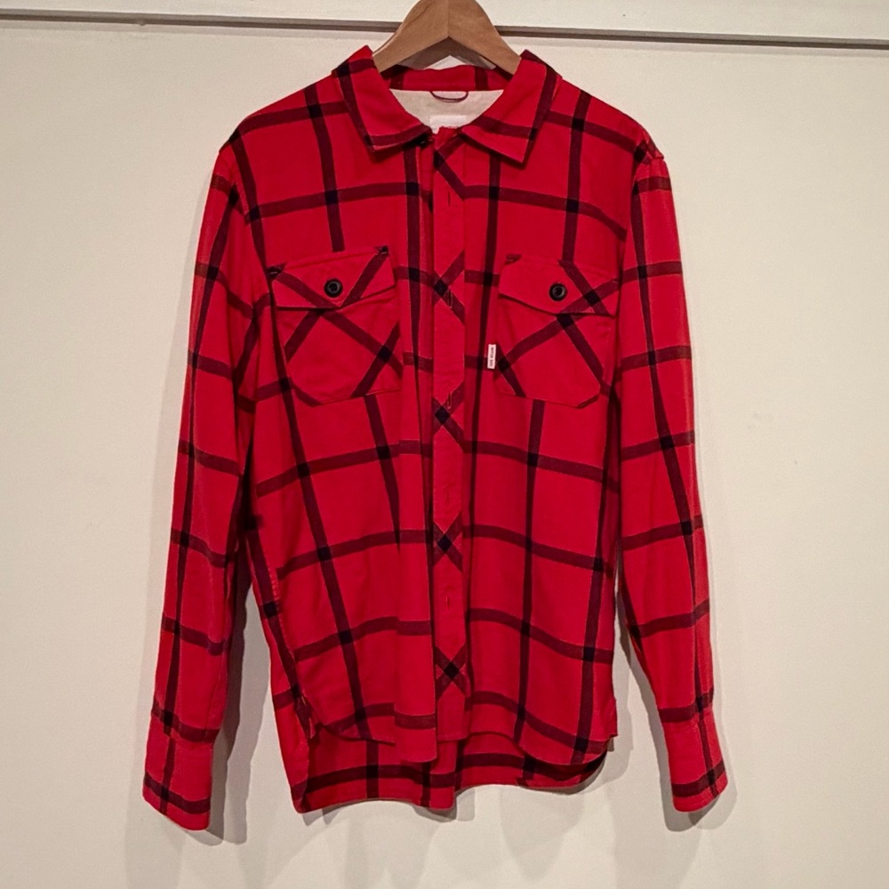 Topo Designs Red and Black Checkered Shirt